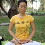 A woman meditating