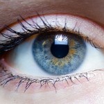 A close up on a woman's left eye