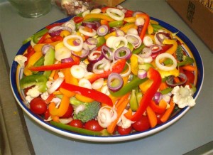 Photo of a mixed vegetable salad