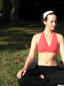 Woman practising yoga