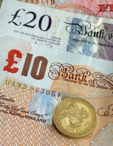 Photo of British pound notes