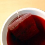 Photo of a cup of hibiscus tea