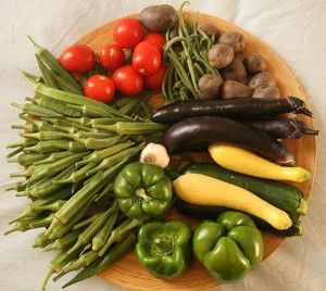 Photo of a plate of fresh vegetables