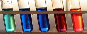 Photo of coloured test tubes