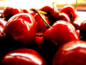 Close up photo of cherries