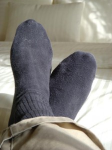 Photo of feet in socks