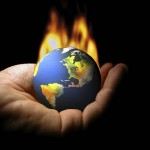 Photo of the earth on fire