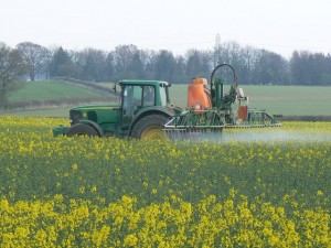 Photo of crop spraying on the farm