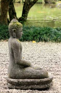 Photo of a statue of Buddha in a garden