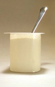 Photo of a pot of plain yoghurt