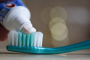 Photo of toothpaste on a brush