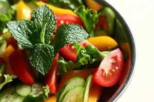 Photo of a fresh salad in a bowl