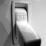 Photo of a light switch saying 'off'