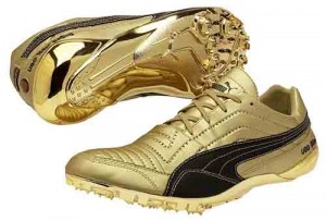 Photo of Usain Bolt gold spikes