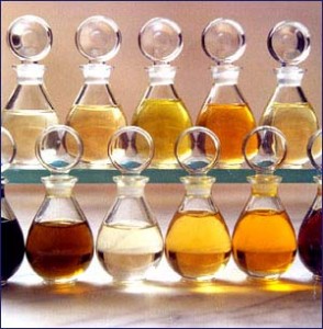 Photo of bottles of perfume in two rows