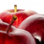 Close cropped photo of red apples