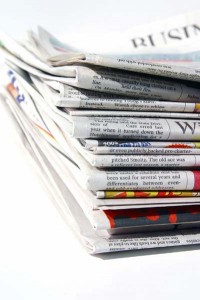 Photo of a stack of newspapers