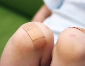 Photo of a bandaged knee