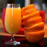 Photo of a glass of freshly squezed orange juice