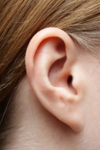 Close up photo of a woman's ear