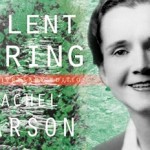 Photo of Rachel Carson superimposed on the cover of Silent Spring