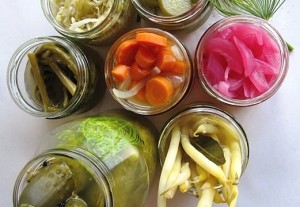 Photo of jars of lacto-fermented foods