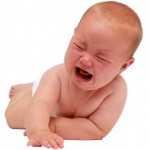 Photo of a colicky baby crying