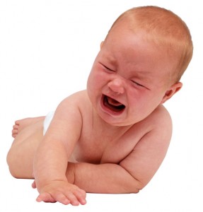 Photo of a colicky baby crying