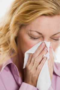 Photo of a woman with a respiratory infection