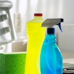 Photo of cleaning products in a kitchen