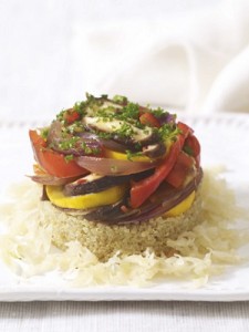 Photo of quinoa and vegetable stack