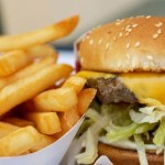 Photo of fast food burger and french fries