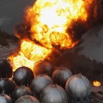 Photo of burning nuclear plant at Fukushima