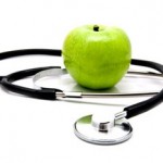 Photo of an paple and a stethoscope