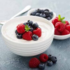 Photo of a bowl of yoghurt and fruit