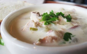 Photo of smoked fish chowder