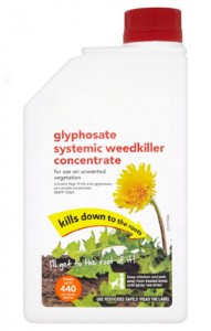 Photo of a bottle of glyphosate week killer