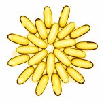 Photo of vitamin D capsules in the shape of a sun