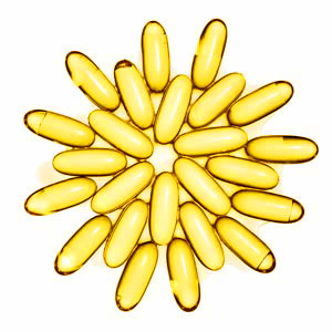 Photo of vitamin D capsules in the shape of a sun