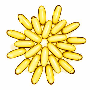 Photo of vitamin D capsules in the shape of a sun
