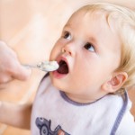 Photo of a baby eating