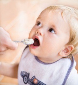 Photo of a baby eating