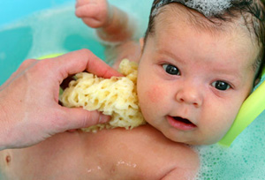 Photo of a baby in a bath