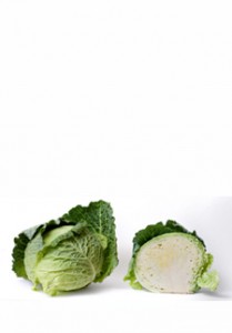 Photo of whole cabbage and cross-section
