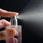Photo of perfume being sprayed