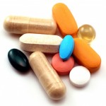 Photo a various vitamin and mineral supplements