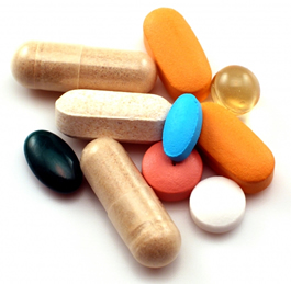 Photo a various vitamin and mineral supplements