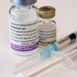 Photo of vials of the swine flu vaccine