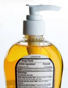 Photo of a liquid soap containing triclosan