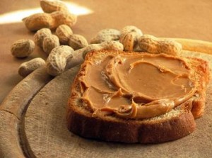 Photo of peanut butter on homemade bread